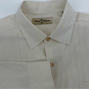 Tommy Bahama Men's L Dress Button-Down Shirt in Cream
